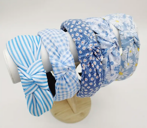 Blue Knotted Headband