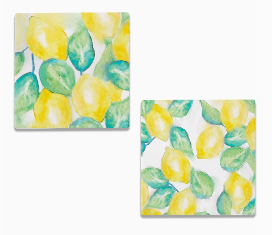Mangiacotti Lemon Verbena Ceramic Coasters Set of 2