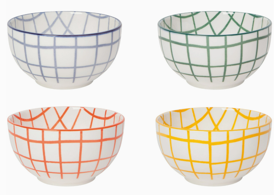 Wobbly Check Bowls Set of 4
