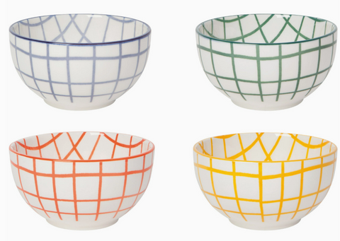 Wobbly Check Bowls Set of 4