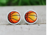 Basketball Acrylic Stud Earrings