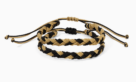 Black & Old Gold Braided Bracelets