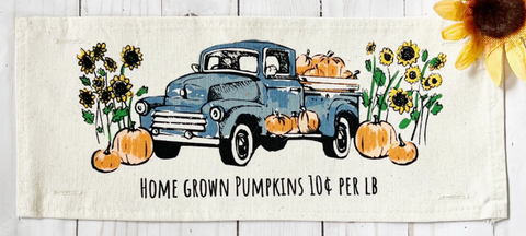 Vintage Pumpkin Truck Fall Pillow Panel