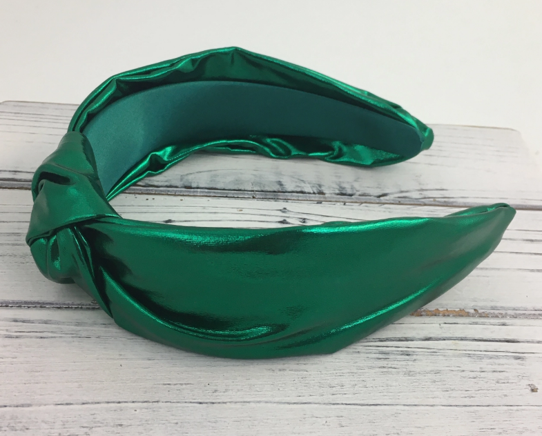 Metallic Green Knotted Headband