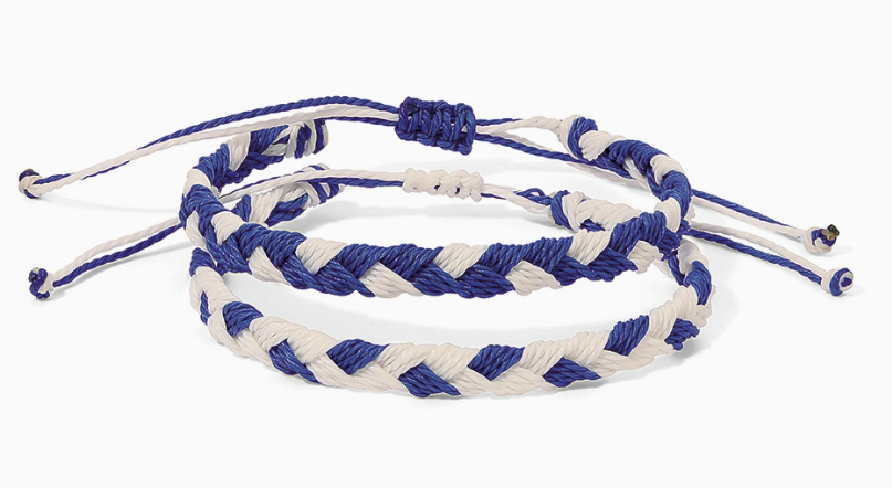 Royal Blue & White Braided Bracelet