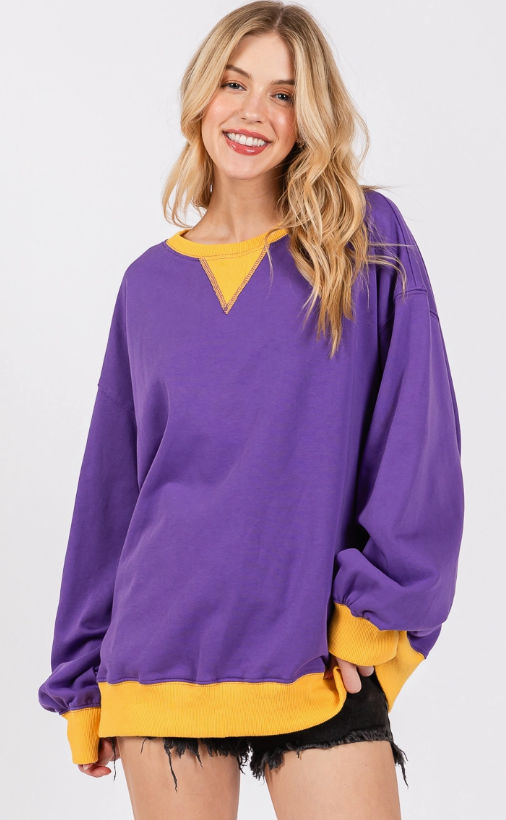 Purple & Gold Gameday French Terry Sweatshirt