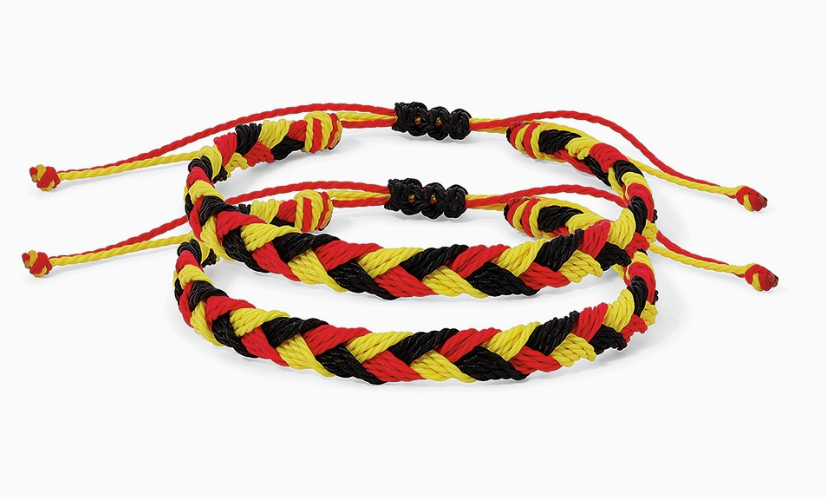 Red, Black, & Yellow Braided Bracelet