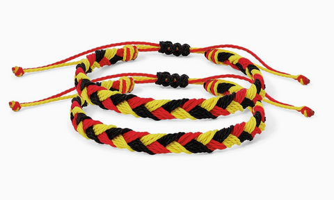 Red, Black, & Yellow Braided Bracelet