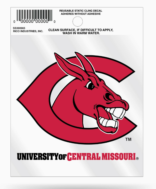 NCAA Central Missouri Alt. Logo Small Static Cling