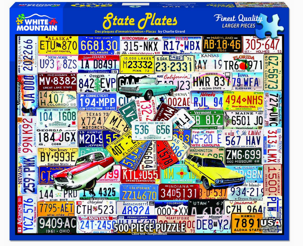 State Plates 500 Piece Adult Jigsaw Puzzle