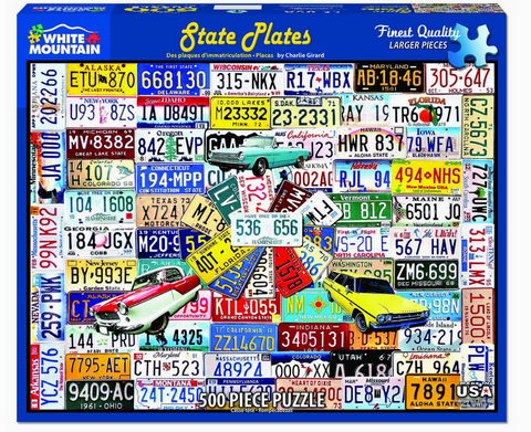 State Plates 500 Piece Adult Jigsaw Puzzle