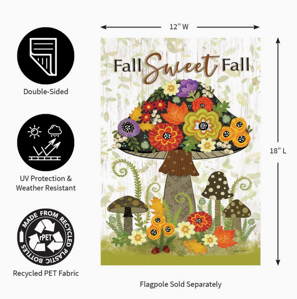 Fall Sweet Fall Burlap Garden Flag