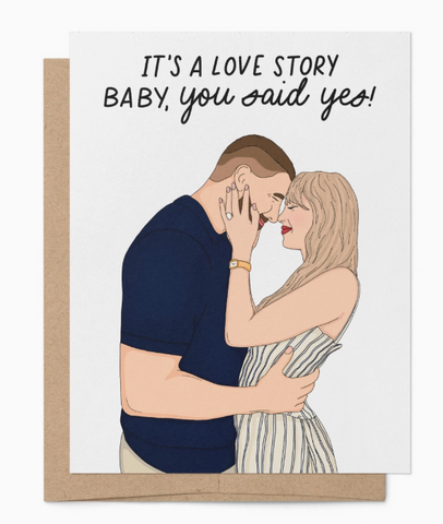 Love Story Engagement Card
