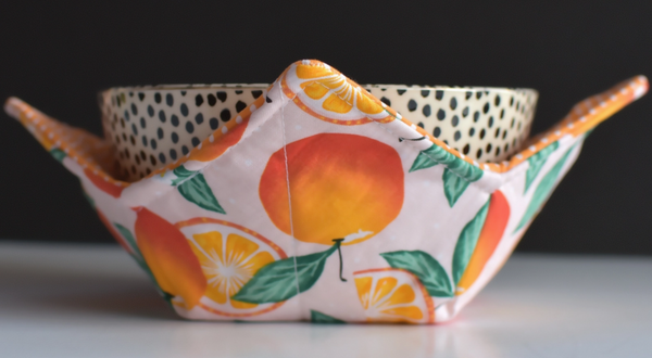 Cute Bowl Cozy with Oranges | Ice Cream Bowl Cozies