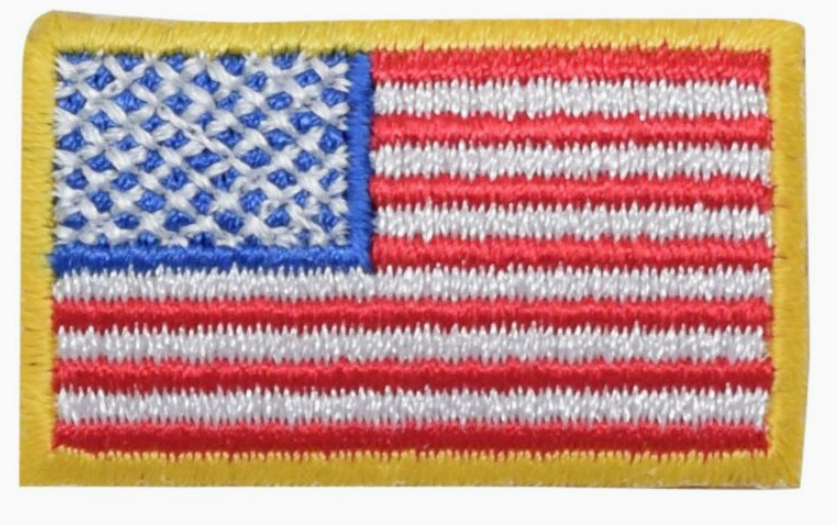 American Flag - Small Red Border Hat Patch