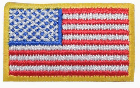 American Flag - Small Red Border Hat Patch