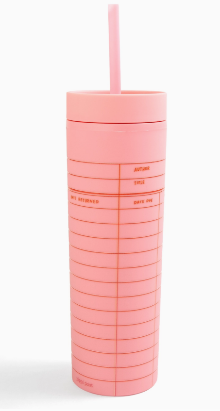 Pink Library Card Tumbler