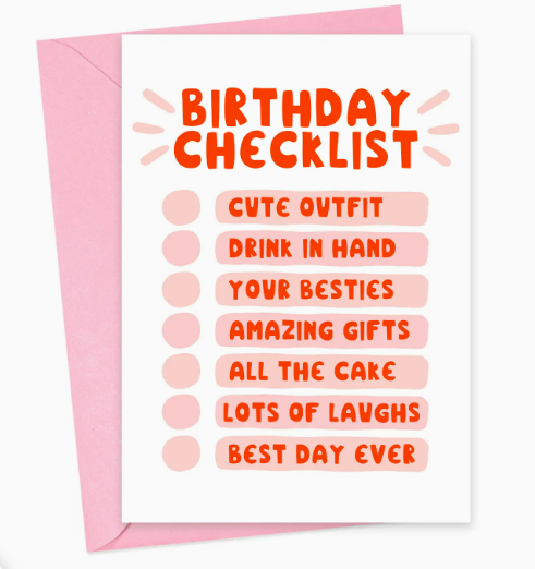 Birthday Checklist Card