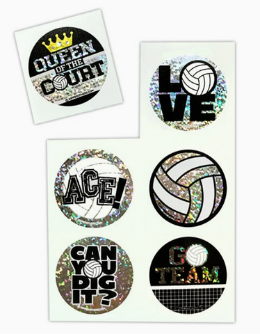 Volleyball Sparkle Stickers