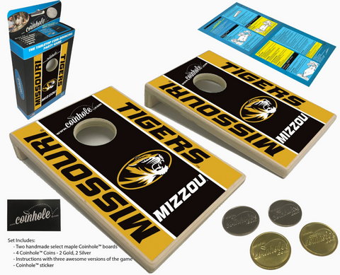 Missouri Tigers Coinhole Tabletop Game Set