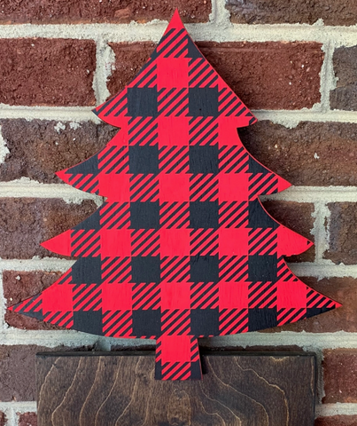 Red Buffalo Plaid Christmas Tree Topper