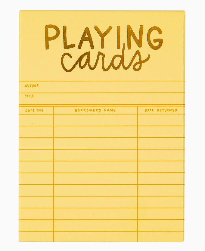 Yellow Library Card Deck Of Playing Cards