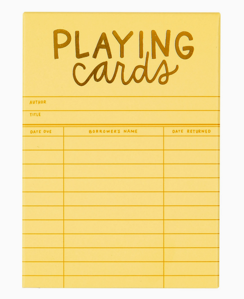 Yellow Library Card Deck Of Playing Cards