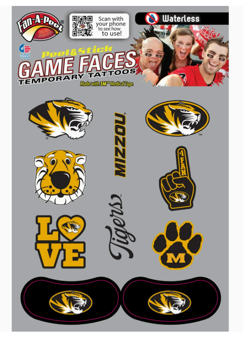 Missouri Tigers Temporary Tattoos