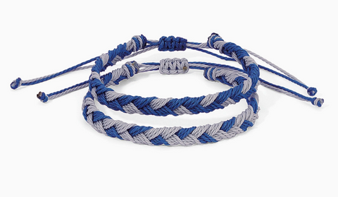 Royal Blue & Gray Braided Bracelets