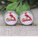 St Louis Cardinals Glass Stud Earrings