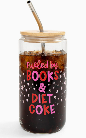 Fueled By Books & Diet Coke Glass Can