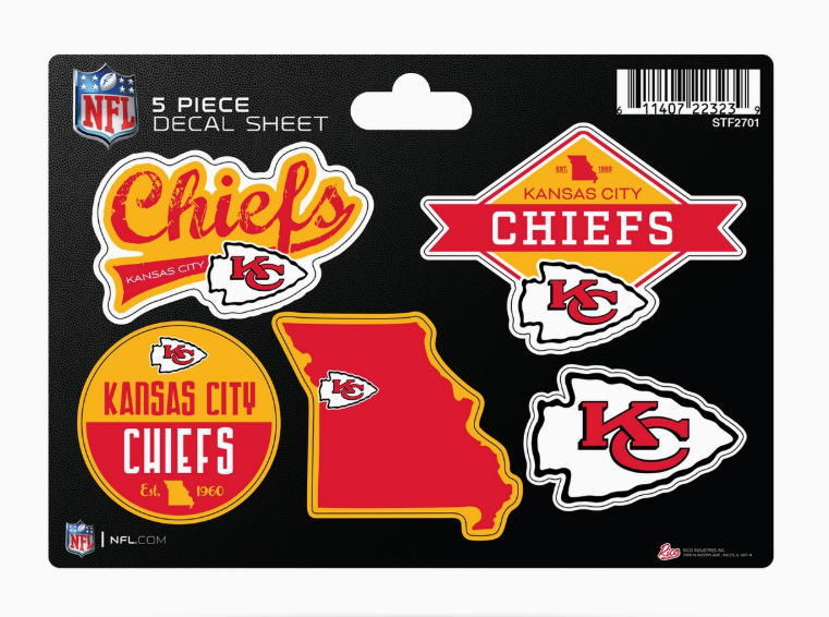 NFL Kansas City Chiefs 5-Piece Sticker Sheet