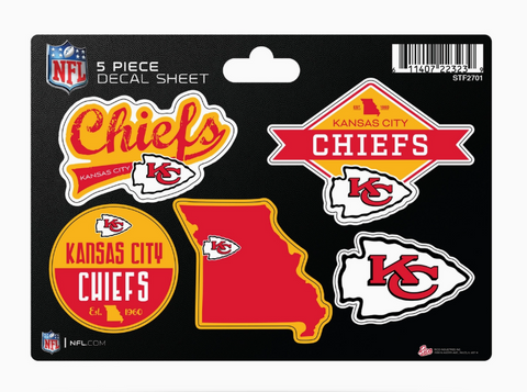 NFL Kansas City Chiefs 5-Piece Sticker Sheet