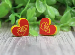 Football KC Hearts Stud Earrings
