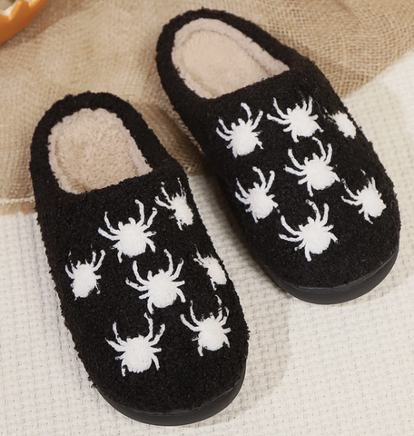 Spider Black Slippers