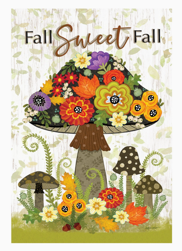 Fall Sweet Fall Burlap Garden Flag