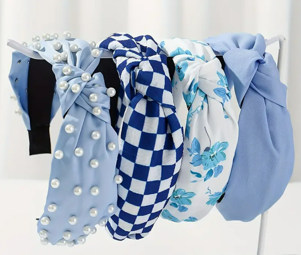 Blue Knotted Headband