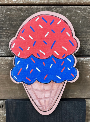 Patriotic Ice Cream Cone Topper