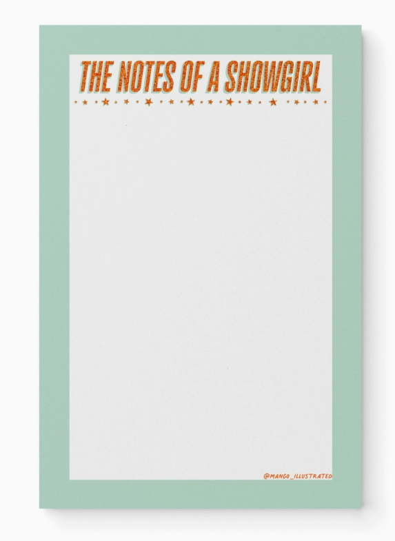 The Notes of a Showgirl Notepad