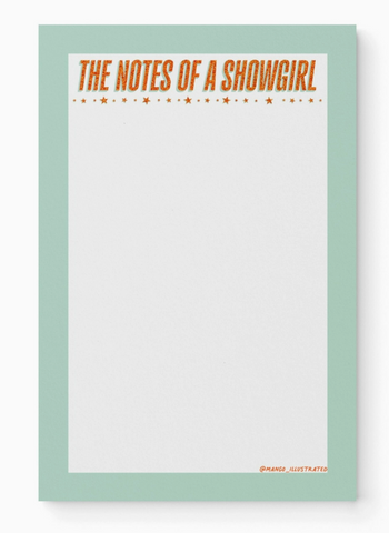 The Notes of a Showgirl Notepad