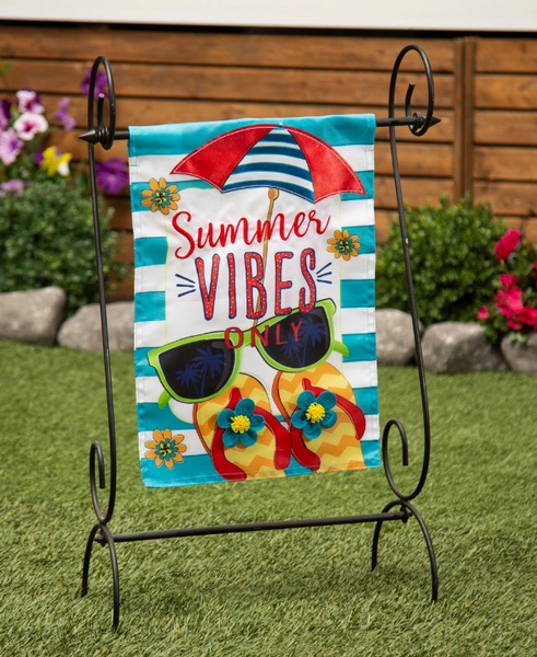 Summer Vibes Only Applique Garden Flag