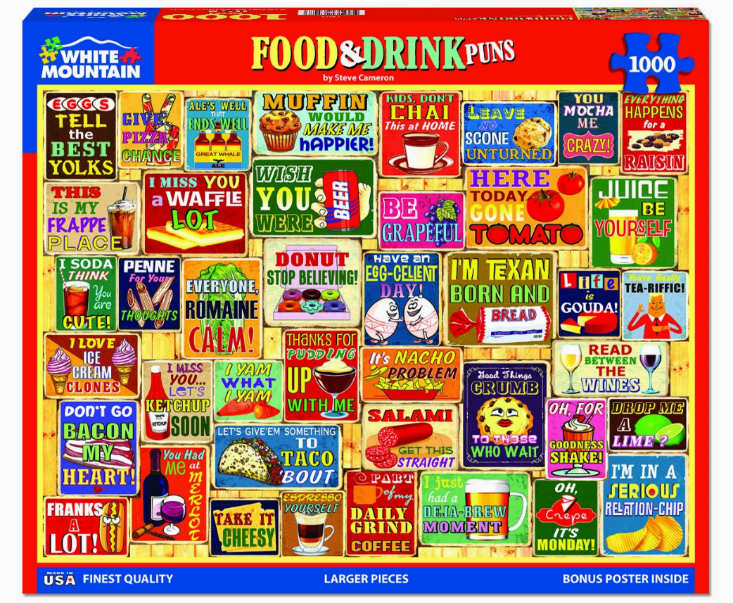 Food & Drink Puns - 1000 Piece Jigsaw Puzzle