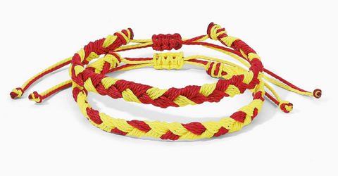 Cardinal & Yellow Gold Braided Bracelet