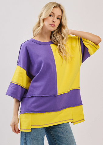 Oversized Color Block Gameday Tee
