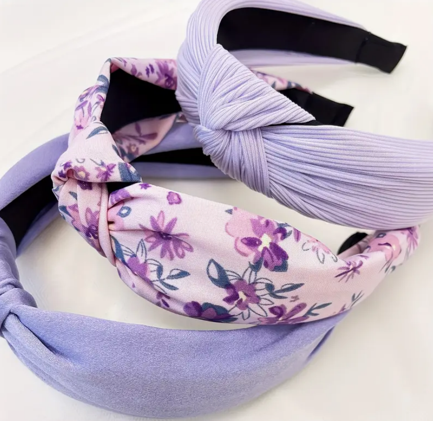 Purple Spring Knotted Headbands