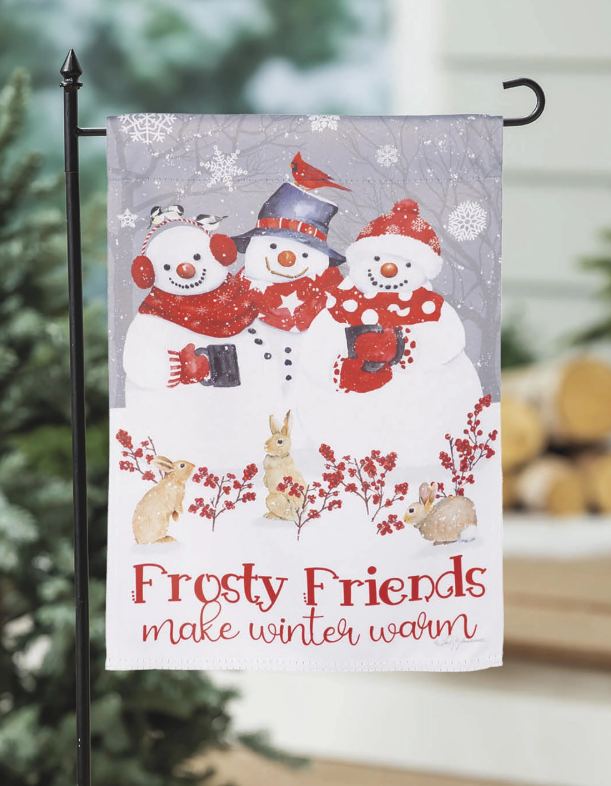 Snow Crew Suede Garden Flag