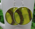 Softball Dangle Earrings