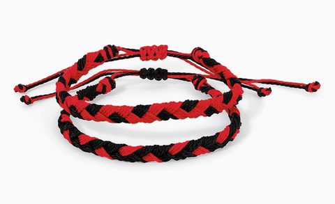 Red & Black Braided Bracelets