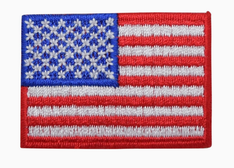 American Flag - Red Border Hat Patch