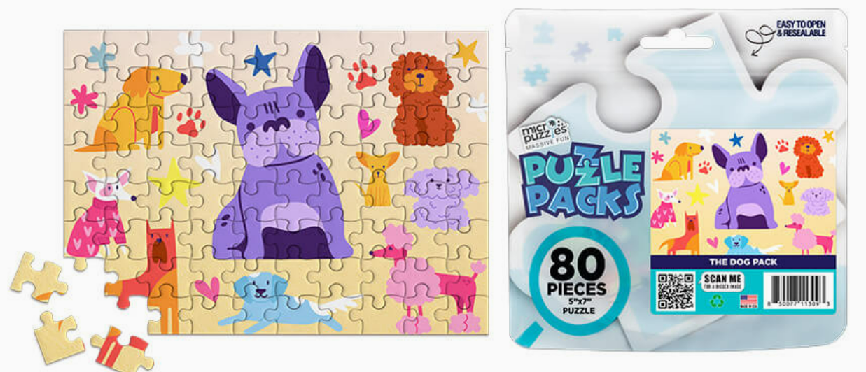 Dog-themed puzzle pack 80 pieces